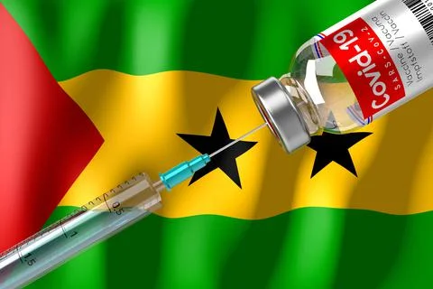Covid-19, SARS-CoV-2, coronavirus vaccination programme in Sao Tome and Princ Illustrazione stock