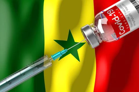 Covid-19, SARS-CoV-2, coronavirus vaccination programme in Senegal, vial and  Stock-Illustration