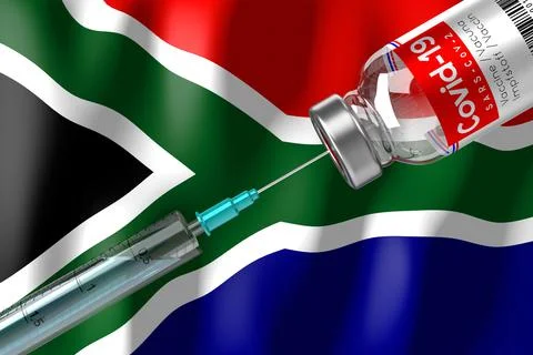 Covid-19, SARS-CoV-2, coronavirus vaccination programme in South Africa - Sou Stock Illustration