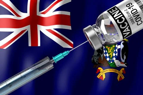 Covid-19, SARS-CoV-2, coronavirus vaccination programme in South Georgia and  Иллюстрация