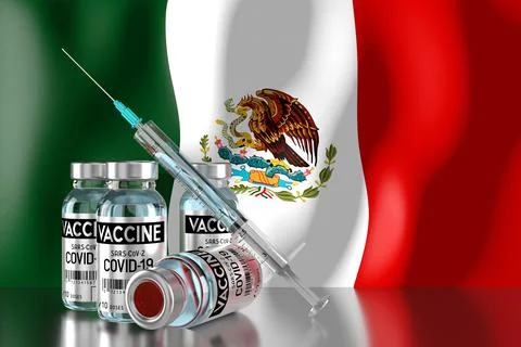 Covid-19, SARS-CoV-2, coronavirus vaccination programme in Mexico Stock-Illustration
