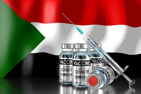 Covid-19, SARS-CoV-2, coronavirus vaccination programme in Sudan Ilustração Stock