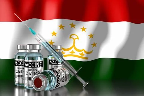 Covid-19, SARS-CoV-2, coronavirus vaccination programme in Tajikistan Stock Illustration