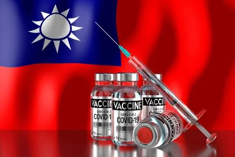 Covid-19, SARS-CoV-2, coronavirus vaccination programme in Taiwan Illustrazione stock