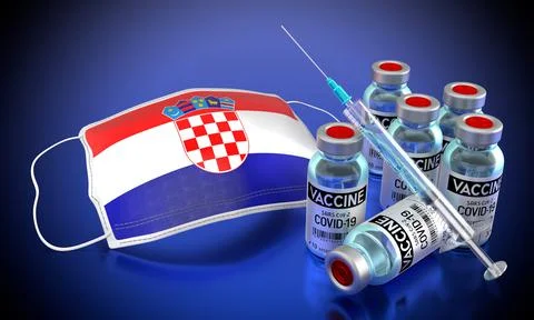 Covid-19, SARS-CoV-2, coronavirus vaccination programme in Croatia Ilustração Stock