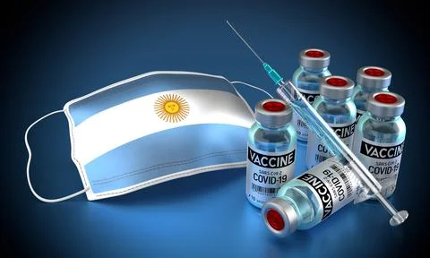Covid-19, SARS-CoV-2, coronavirus vaccination programme in Argentina Illustrazione stock