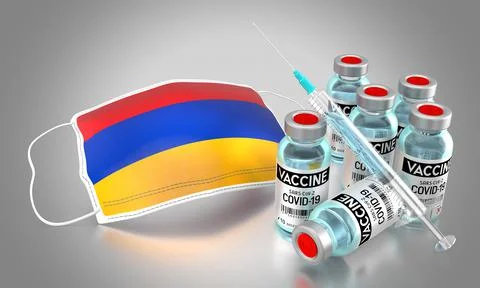Covid-19, SARS-CoV-2, coronavirus vaccination programme in Armenia Stock Illustration