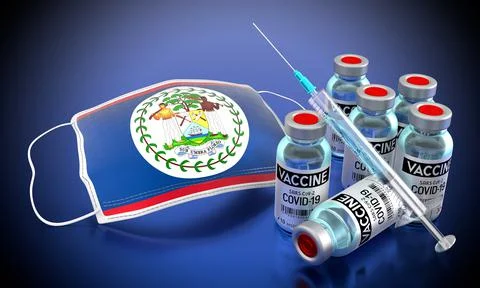Covid-19, SARS-CoV-2, coronavirus vaccination programme in Belize Ilustração Stock