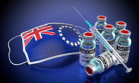 Covid-19, SARS-CoV-2, coronavirus vaccination programme in Cook Islands Illustrazione stock