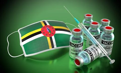 Covid-19, SARS-CoV-2, coronavirus vaccination programme in Dominica Ilustração Stock