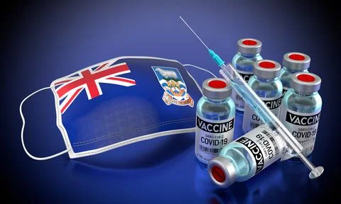 Covid-19, SARS-CoV-2, coronavirus vaccination programme in Falkland Islands Stock Illustration