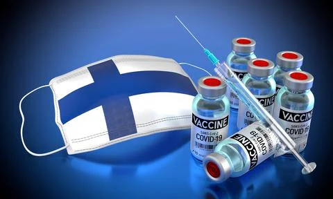 Covid-19, SARS-CoV-2, coronavirus vaccination programme in Finland Illustrazione stock