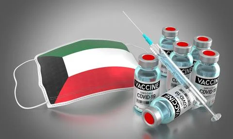 Covid-19, SARS-CoV-2, coronavirus vaccination programme in Kuwait Stock-Illustration