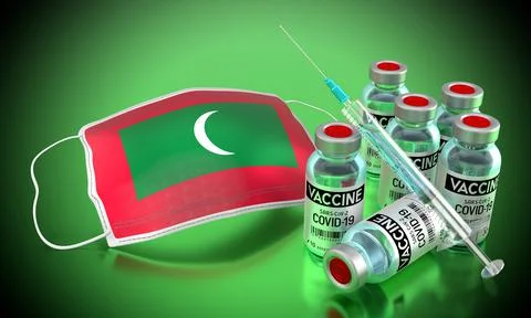 Covid-19, SARS-CoV-2, coronavirus vaccination programme in Maldives Stock Illustration