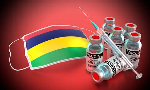 Covid-19, SARS-CoV-2, coronavirus vaccination programme in Mauritus Stock Illustration