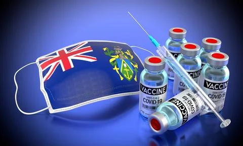Covid-19, SARS-CoV-2, coronavirus vaccination programme in Pitcairn Islands Stock-Illustration