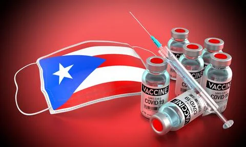 Covid-19, SARS-CoV-2, coronavirus vaccination programme in Puerto Rico Stock Illustration