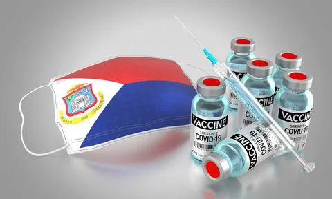 Covid-19, SARS-CoV-2, coronavirus vaccination programme in Sint Maarten Stock-Illustration