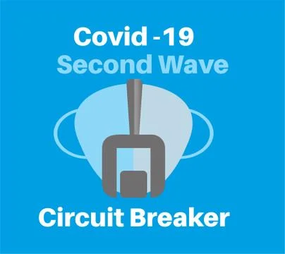 Covid-19 - Second Wave Circuit Breaker vector Illustration on a light blue ba Stock Illustration