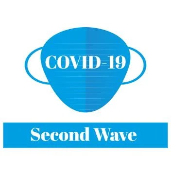 Covid-19 - Second Wave please wear your mask vector Illustration on a white b Stock Illustration