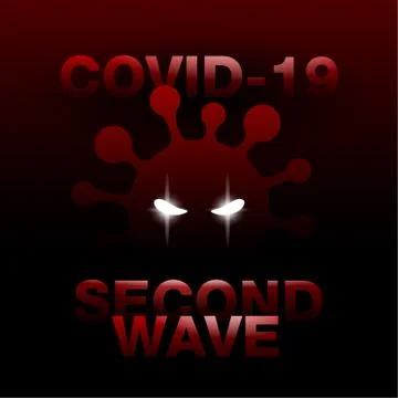 COVID-19 second wave poster in creepy dark style Stock Illustration