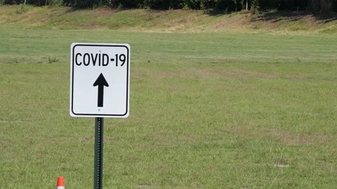Covid-19 Sign Frame Left Stock Footage 130586357