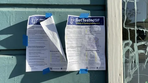 Covid-19 Sign Get Tested Coronavirus Street Pandemic Shelter Place Still Video Stockbeeldmateriaal 130985635