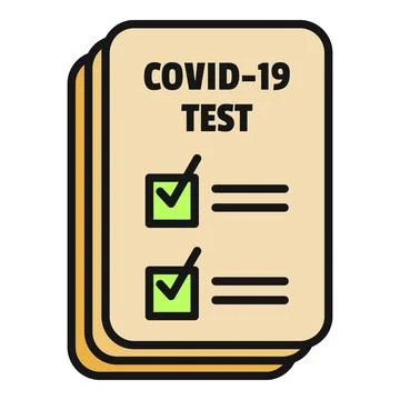 Covid 19 test document showing positive results icon イラスト素材
