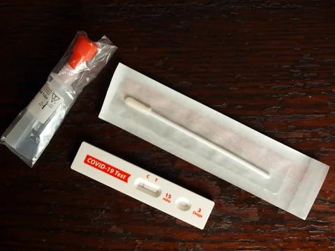 Covid-19 test kit - negative Stock Photos