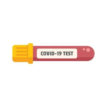 Covid 19 test vial containing blood sample for medical analysis 스톡 일러스트