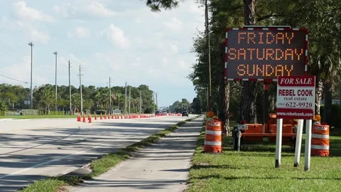 COVID-19 Testing Center Road Sign Stock Footage 130588374