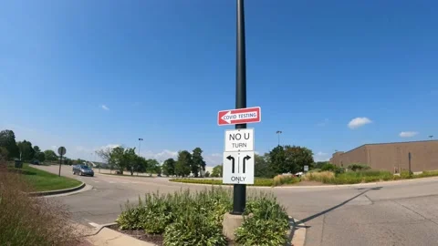 Covid 19 Testing Center Sign 4K Wide Angle Video stock 159154805