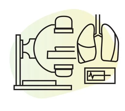 Covid-19 Testing - CT Scan - Human Lungs HRCT - Illustration Stock Illustration