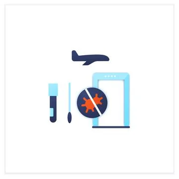 Covid-19 testing flat icon Stock Illustration