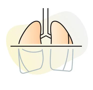 Covid-19 Testing - Human Lungs CT Scan - Illustration Stock Illustration