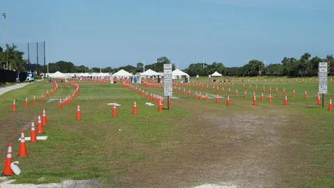 Covid-19 Testing Site in Palm Beach County Florida Stock Footage 130590255