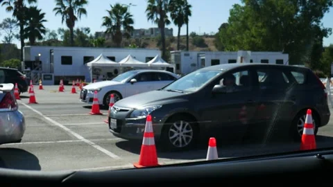 Covid 19 Testing Station Dodger Stadium Los Angeles Stock Footage 141232841