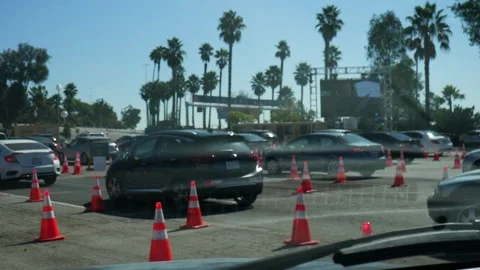 Covid 19 Testing Station Dodger Stadium Los Angeles 4 Stock Footage 141232858