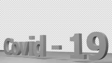 Covid 19 text 3d render left Stock Illustration