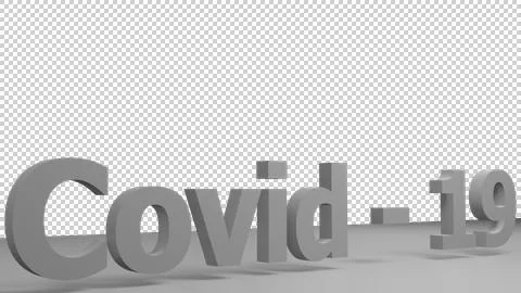 Covid 19 text 3d render right Stock Illustration