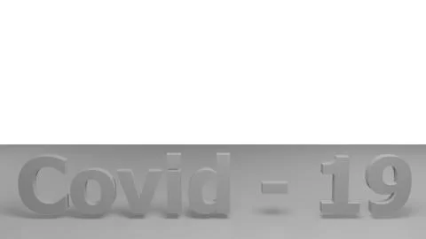 Covid 19 text 3d render Stock Illustration