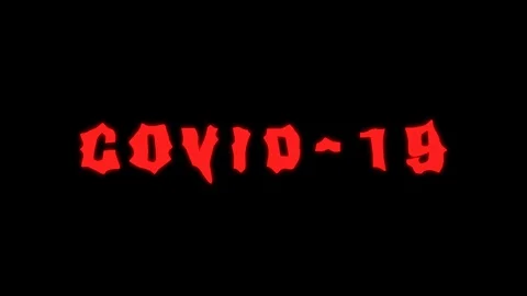 Covid-19 text appears on a black background Stock Footage 129211013