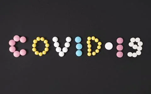 COVID-19 text 스톡 사진