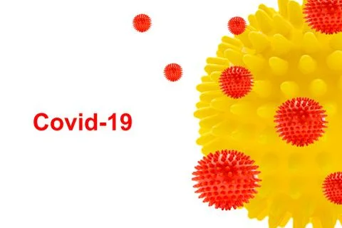 COVID-19 text on white background. Covid-19 or Coronavirus Stock Illustration