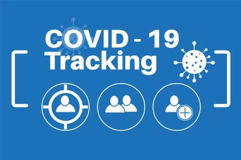 Covid-19 Tracking - Vector illustration on a Blue background Stock Illustration