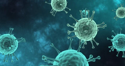 Covid-19 under the microscope. 3d coronavirus illustration Stock Footage 127907933