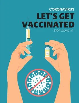Covid-19 Vacctination Poster. Vector illustration Stock Illustration