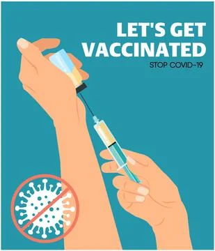 Covid-19 Vacctination Poster. Vector illustration Stock Illustration