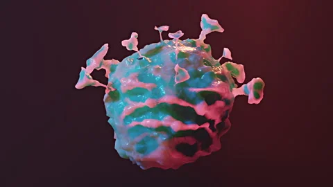 Covid-19 Virus Cell mutating strain - Microscopic representation 3D Video stock 147610558