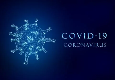 Covid-19 virus molecule from polygon mesh. Stock Illustration